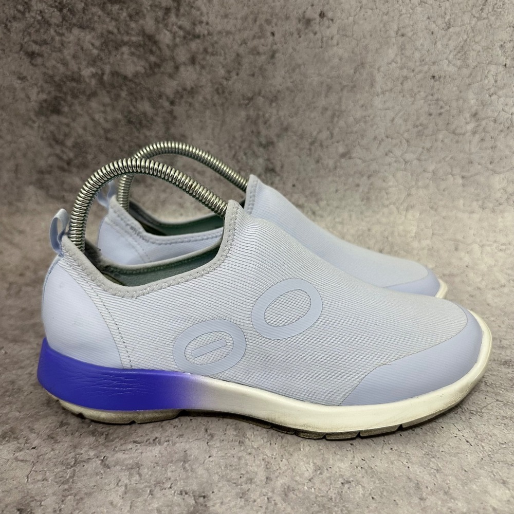 OOFOS OOmg Sport Women 8.5 Blue Purple Jade Fade Recovery Slip On Shoes